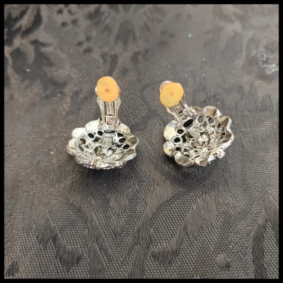 Vintage Bold Rhinestone Earrings - Picture 5 of 5